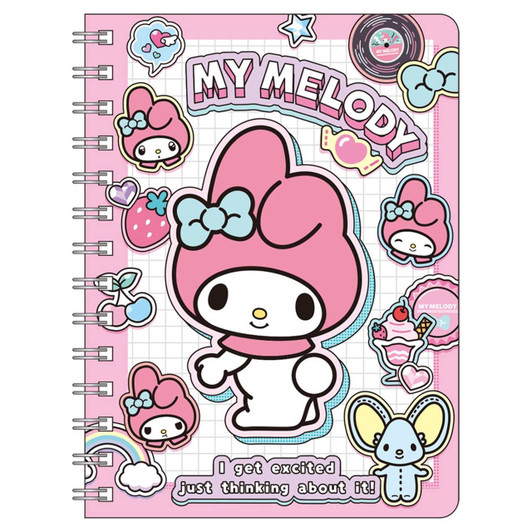 T's Factory Sanrio B6 Ring Notebook Peta Peta Stickers / My Melody