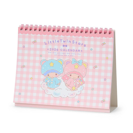  Sanrio LittleTwinStars Ring Calendar 2026 Little Twin Stars Kiki Lala Paper Desk 