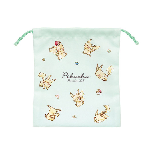 Pokemon Center Original Drawstring Pouch Pokeball And Pikachu