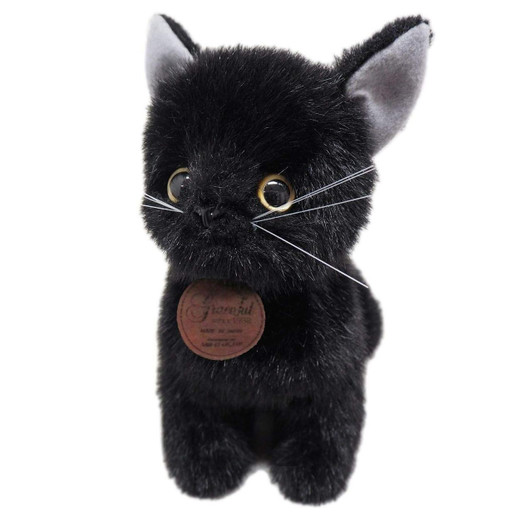  San-ei Graceful Cat Sitting Black Cat Plush Toy I-6856 