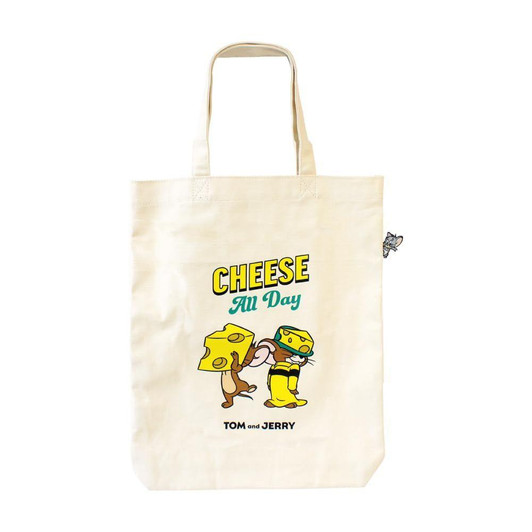  T's Factory Tom Jerry Pyokotto Tote Bag Cheese Fun! Natural 