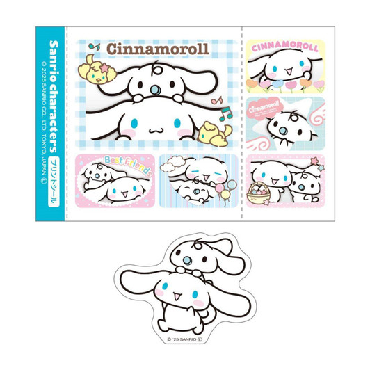  T's Factory Sanrio Print Seal Style Sticker Set Cinnamoroll & Milk 