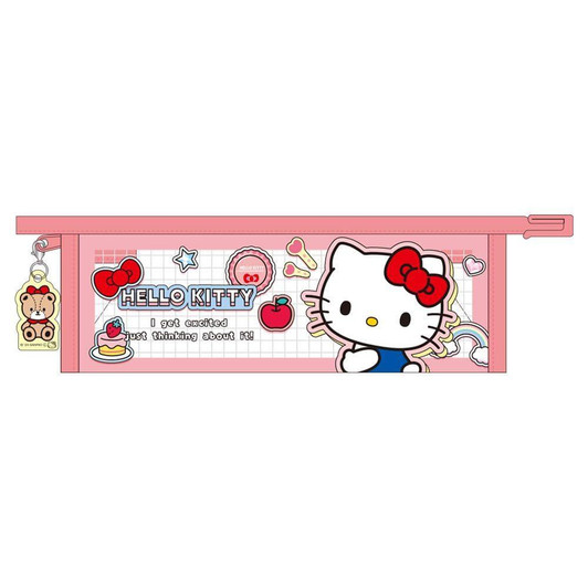  T's Factory Sanrio Charm Attached Fringe Color Pen Pouch Stickers / Kitty 