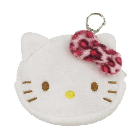 Unique730 Mini Face Pouch Hello Kitty Leopard Print Pink