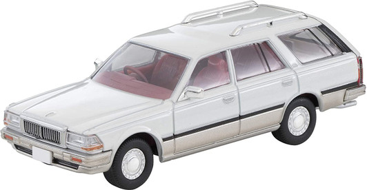 Tomytec LV-N209a Tomica Limited Vintage Nissan Cedric Wagon V20E SGL Limited White/Silver 1/64