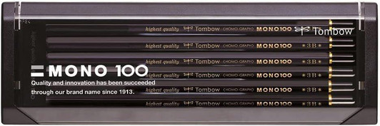  Tombow MONO-1003B 3B MONO 100 Hexagonal Body Pencil (1 Dozen) BBG 