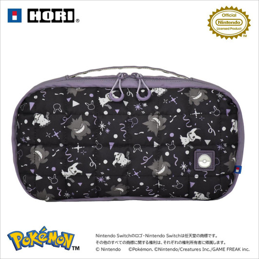 Hori Nintendo Licensed Quilted Medium Pouch For Nintendo Switch And Switch 2 Ghost Party Gengar Mimikyu 