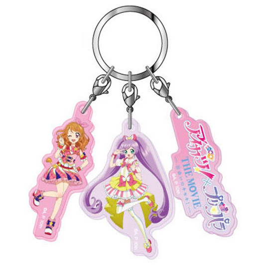  HASEPRO Aikatsu PriPara Triple Acrylic Key Holder Akari And Laala A 