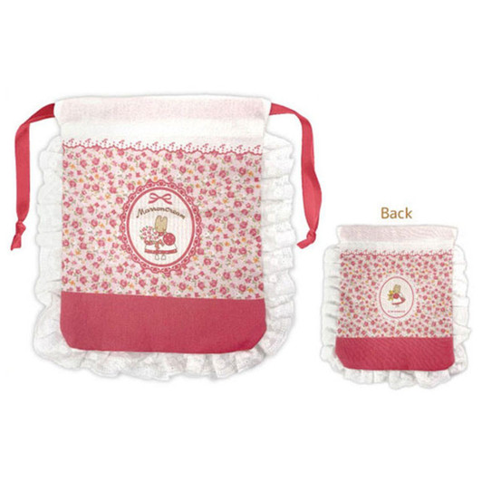  TCP Marron Cream Frill Drawstring Pouch Red 