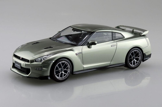  Aoshima RakuPla Snap Kit R35 Nissan GT-R 2024 Custom Wheels Millennium Jade Plastic Model 