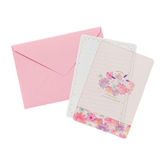  Pokemon Center Original Greeting Card Multipurpose Eevee Flowers 