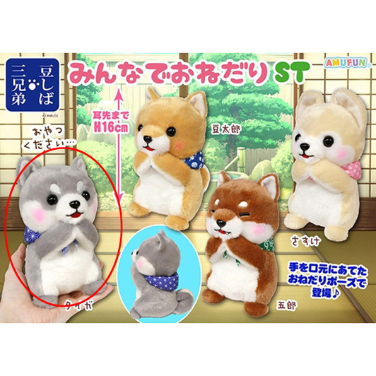 Amuse Mameshiba Three Brothers All Begging Plush Toy Taiga