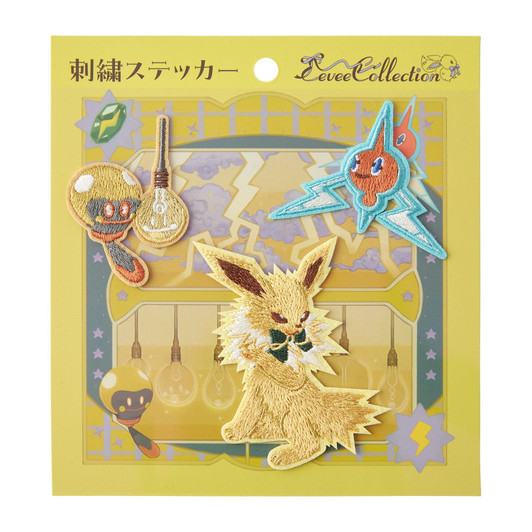 Pokemon Center Original Embroidered Sticker Eevee Collection Jolteon