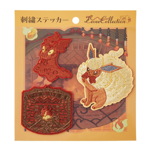 Pokemon Center Original Embroidered Sticker Eevee Collection Flareon