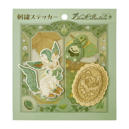 Pokemon Center Original Embroidered Sticker Eevee Collection Leafeon