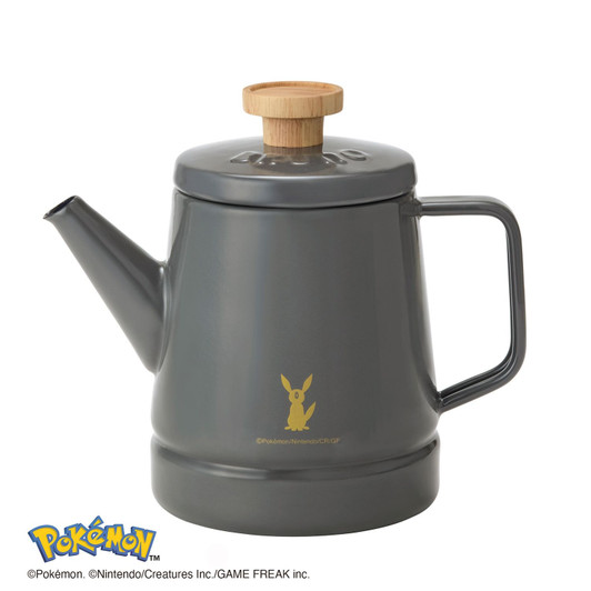 Pokemon Center Original BRUNO Eevee Friends Enamel Kettle 1.6L Gray Umbreon