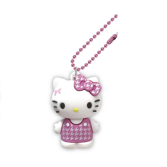 Kcompany Hello Kitty Houndstooth Pattern Polyvinyl Chloride Mascot Pink