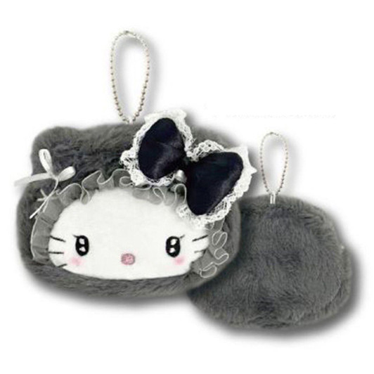  Hatakeyama Shoji Mini Face Pouch Fluffy Cape KT Black 