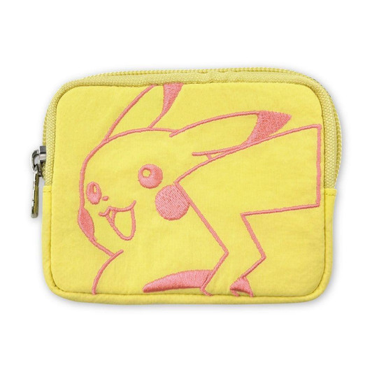  Pokemon Center Original Carabiner Attached Slim Mini Pouch Color Logo Pikachu 