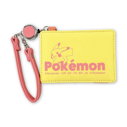 Pokemon Center Original Pass Case With Reel Color Logo Pikachu