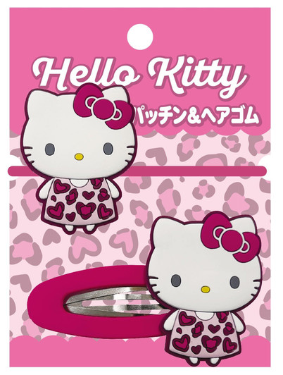 iplanning Sanrio Hello Kitty Snap Clip And Hair Tie B Heart Leopard