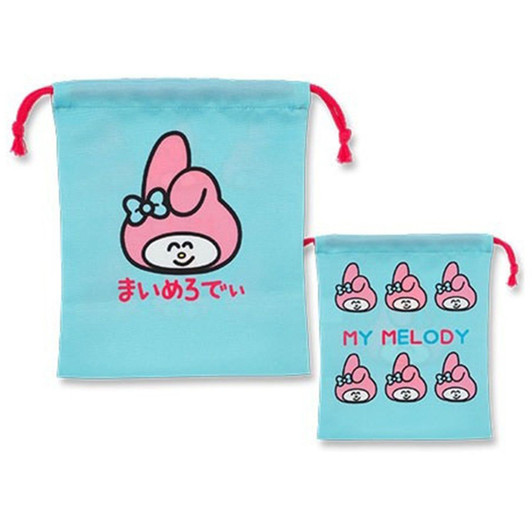 Oekaki San Sanrio C Drawstring Bag Without Gusset My Melody Blue