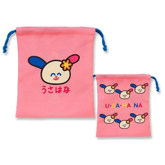 Oekaki San And Sanrio C Drawstring Bag Without Gusset Usahana Pink