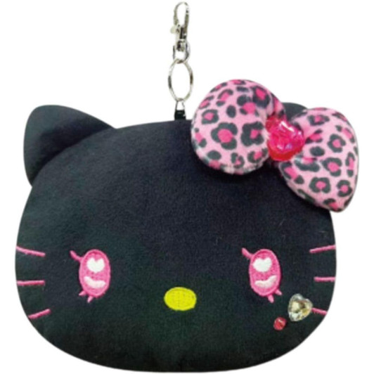 Hatakeyama Shoji Sanrio Face Reel Pass Case Gyaru 3 Hello Kitty Black