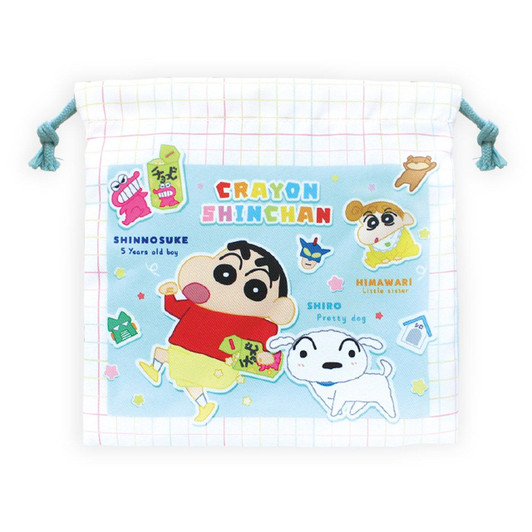 T's Factory Crayon Shin Chan Flat Drawstring Pouch Sticker