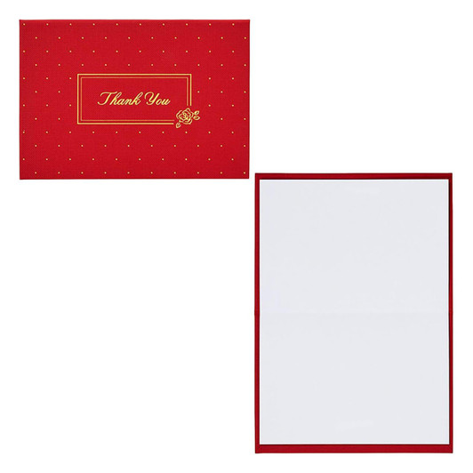  Sanrio Other Thank You Message Card Red Text With Flowers 656097 