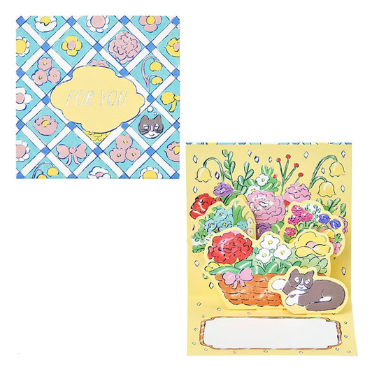  Sanrio Other Multipurpose Mini Message Card Checked Pattern With Flowers 657034 