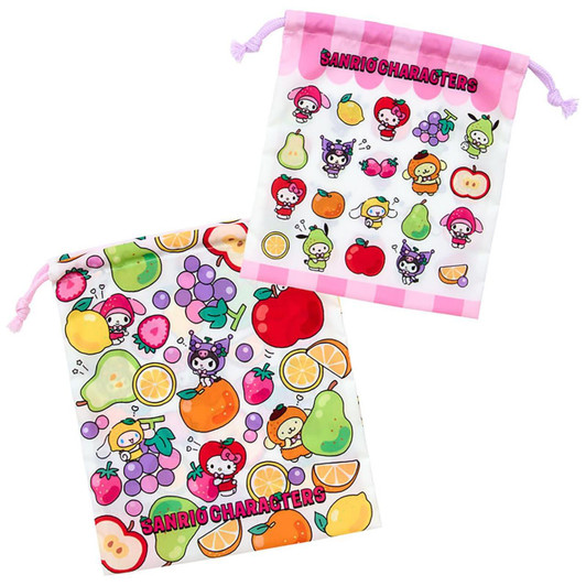  Sanrio Other Drawstring Pouch Two Piece Set Fruit Design Characters 598968 