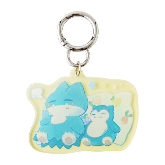 Pokemon Center Original Acrylic Keychain Little Daydream Munchlax And Snorlax Plush