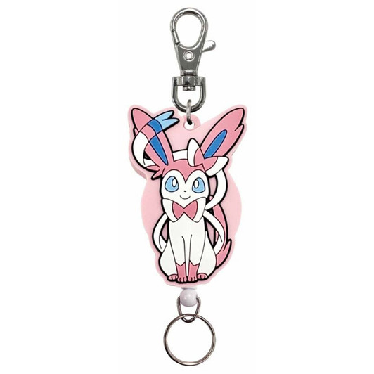 SK Japan Pokemon Rubber Reel Key Holder Ninfia Sitting