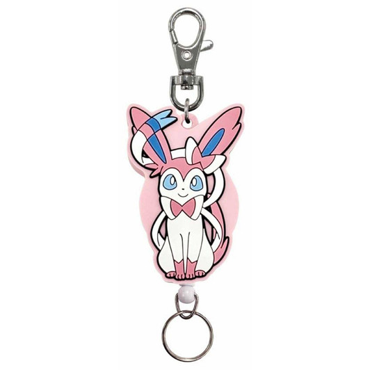  SK Japan Pokemon Rubber Reel Key Holder Ninfia Sitting 