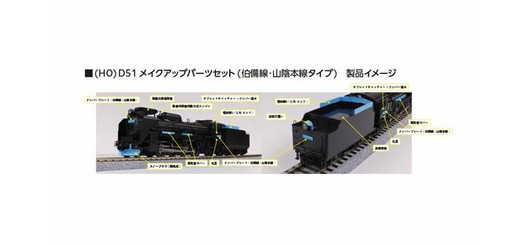  Kato 7-105C D51 Upgrade Parts Set (Hakubi Line - Sanin Main Line Type) (HO scale) 