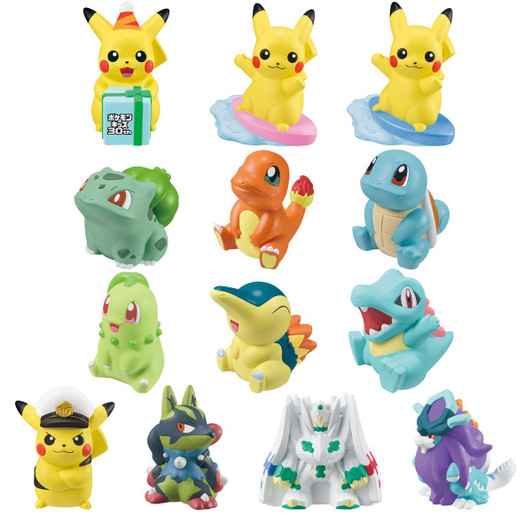  Bandai Candy Pokemon Kids 30th Anniversary Special - Soft Vinyl Collectible Figures Vol.1 BOX (21pcs) 