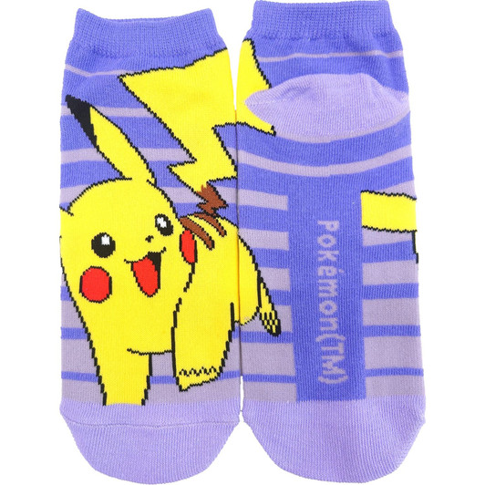Pokemon Center Original Character Socks Pikachu Striped Large (26–29 Cm)