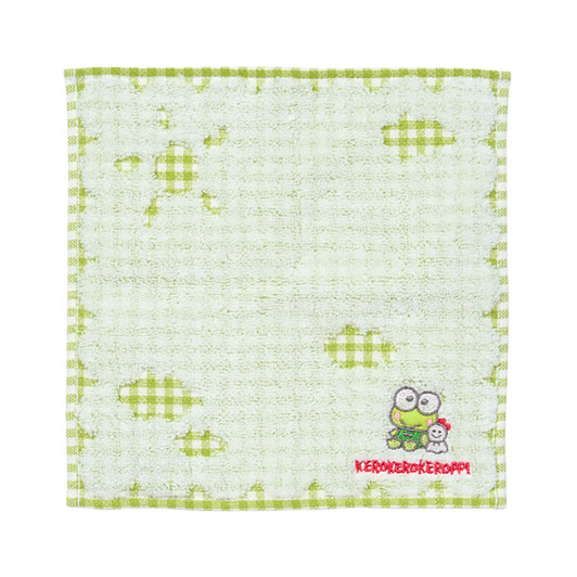 Sanrio KeroKeroKeroppi Petit Towel Checked Handkerchief 583359