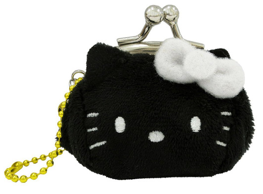 Unique730 Small Clasp Coin Purse Hello Kitty Black