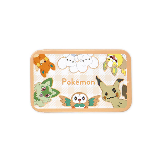 Pokemon Center Original Tin Case Seal Pokemon Mix Orange