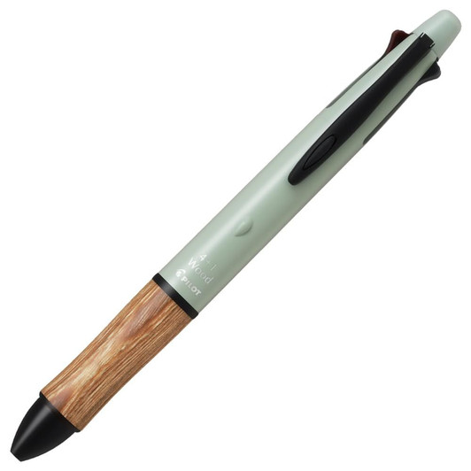 Pilot 4+1 Wood 4 Color 0.5 mm Ballpoint Multi Pen + 0.5 mm Pencil - Meadow Green
