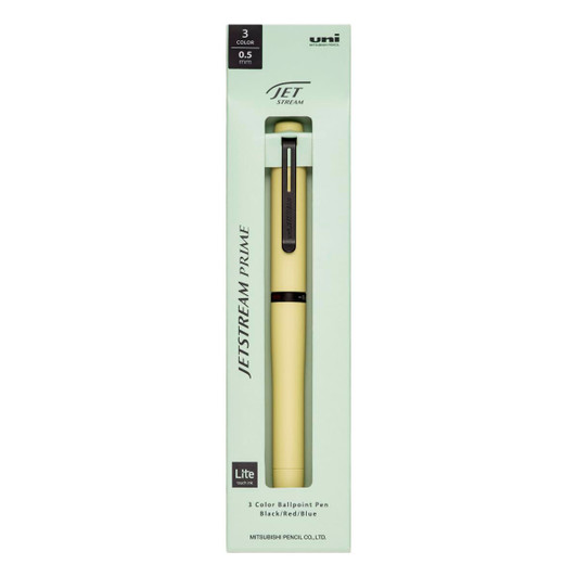Uni Jetstream Prime 3 Color Lite Touch Ink Ballpoint Multi Pen - 0.5 mm - Citron Yellow