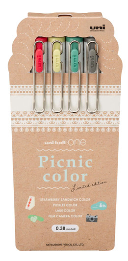 Uni-ball One Gel Pen - 0.38 mm - 4 Color Set - Picnic Color - Limited Edition