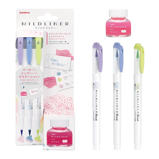 Zebra Mildliner no Moto Mild Baby Pink Set