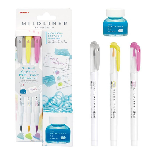 Zebra Mildliner no Moto Mild Blue Set