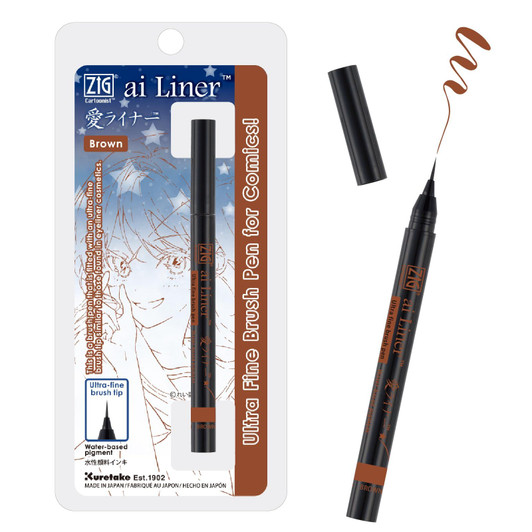 Kuretake Ai Liner Brush Pen - Ultra Fine - Brown