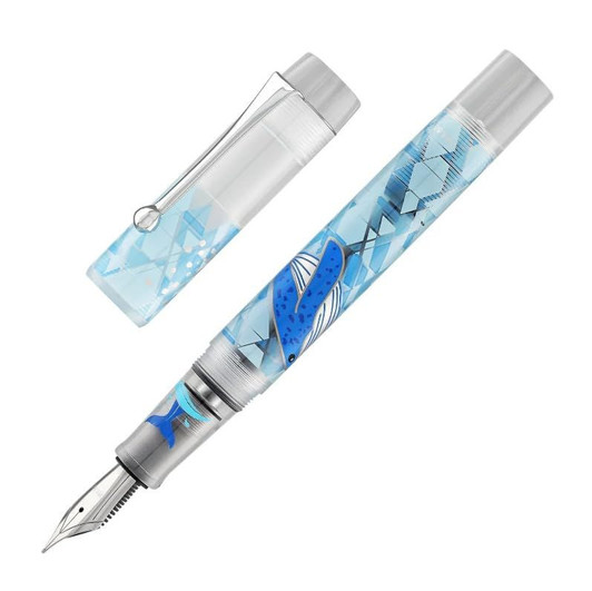 Opus 88 Demo Fountain Pen - Blue Whale - 1.5 mm Stub