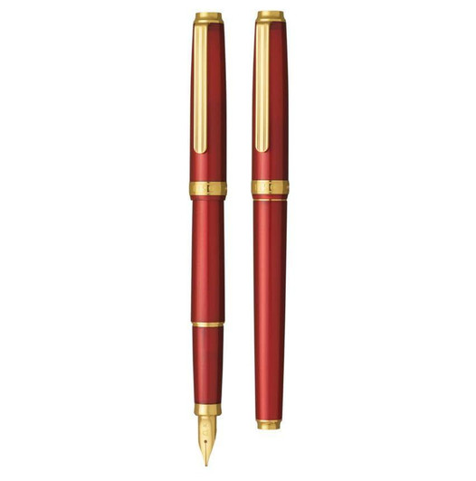  Platinum BISO Fountain Pen - Flame Red - Fine 