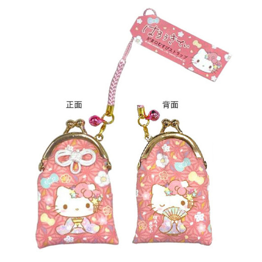 Sanrio Kiss Lock Coin Purse Knot Strap Hello Kitty